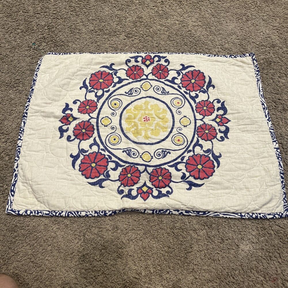 Floral Quilted Pillow Sham